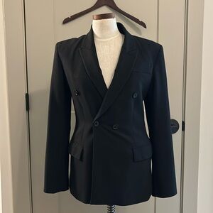 Zara black double breasted oversized blazer